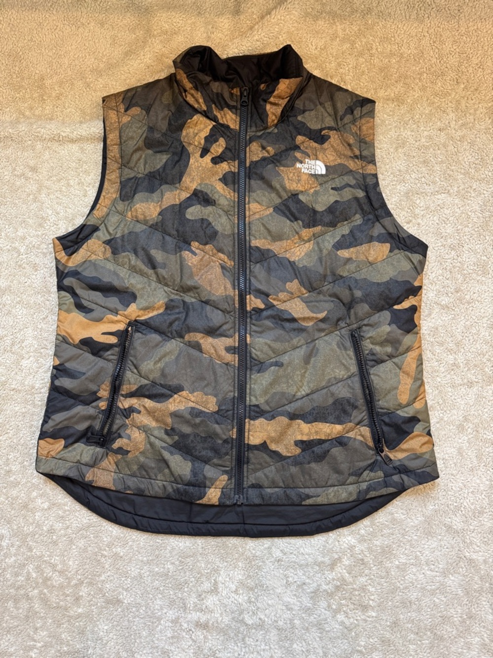 The North Face Women’s Camouflage Quilted Vest - Green & Brown